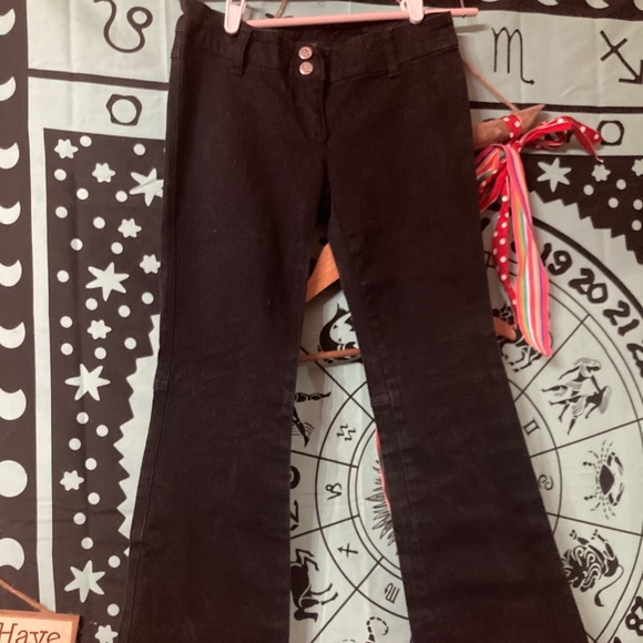 Lip Service Denim - RARE Y2K Black Lip Service Bellbottom Jeans Medium